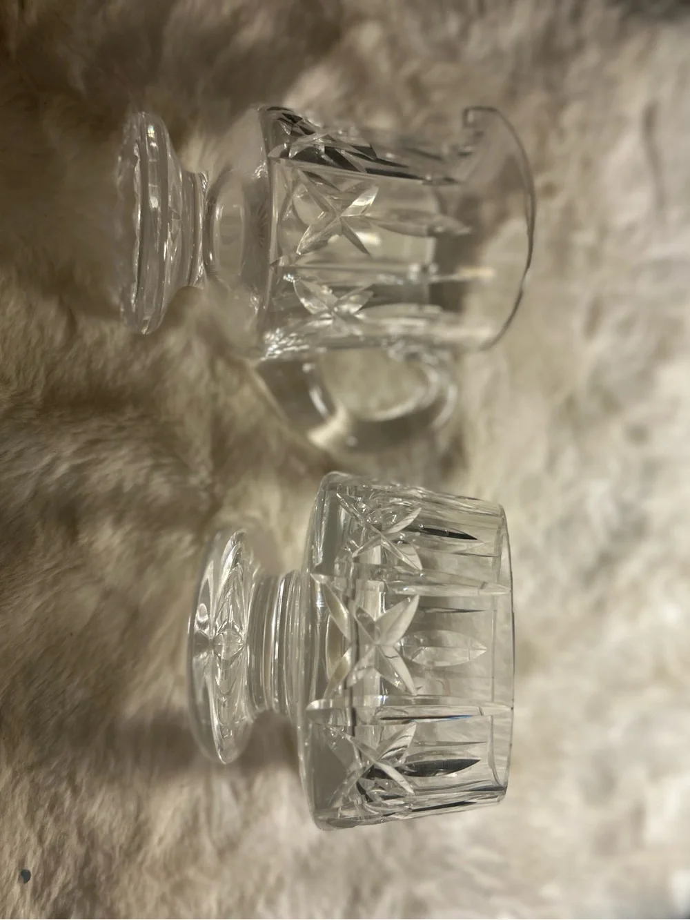 Vintage Crystal Creamer And Sugar Set Excellent Condition No Maker Mark